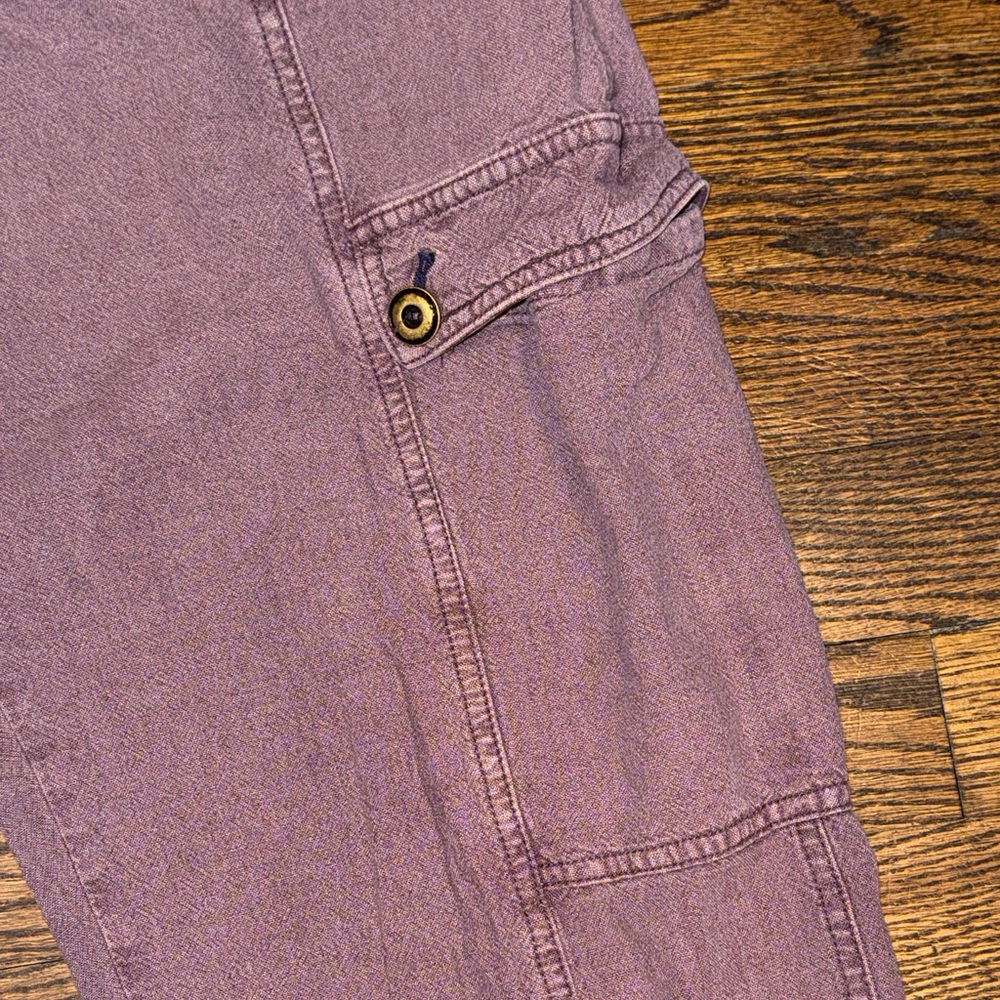 Anthropoloige Dusty Purple Cargo Linen Jogger Pants Women's L - Picture 4 of 7